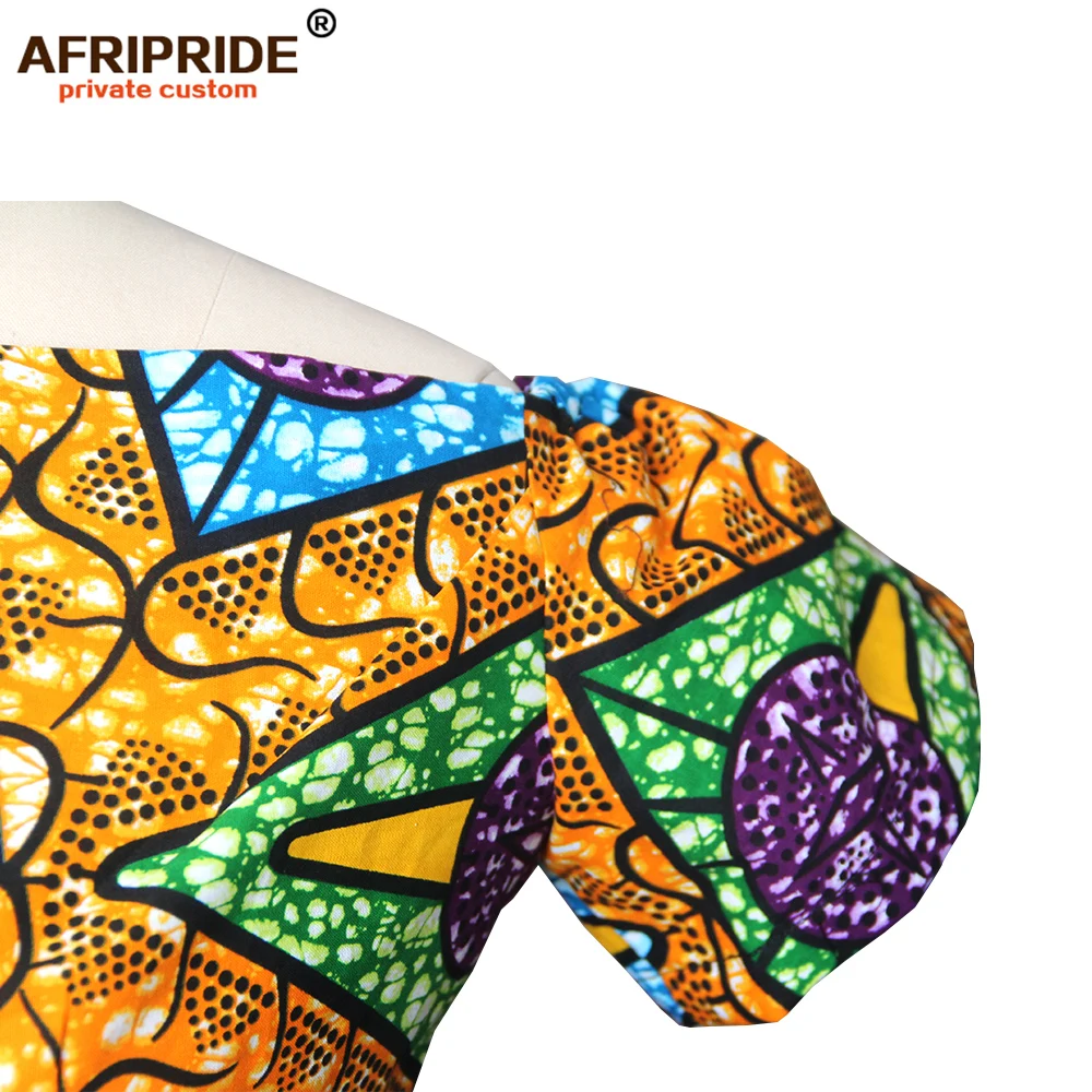AFRIPRIDE, индивидуальная африканская одежда, осеннее платье, короткий рукав, макси, батик, боковое, вечернее платье для женщин, A722538
