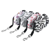 3m 5m retractable dog leash 11 colors fashion printed puppy auto traction rope nylon walking leash for small dogs cats pet leads