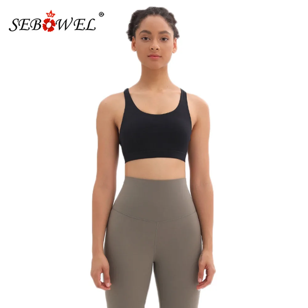 

Повседневные женские бюстгальтеры SEBOWEL, топы, однотонные сетчатые, в стиле пэчворк, нижнее белье для фитнеса и бега, женский бюстгальтер с вы...