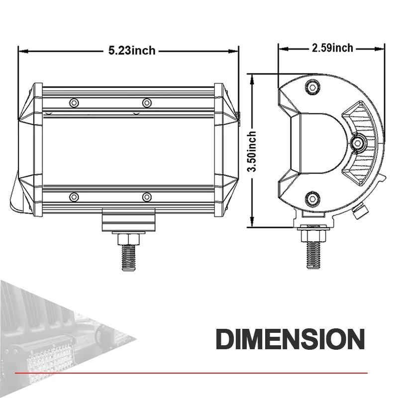 5 дюймов 72 Вт светодиодный рабочий светильник брус поточного широкий точечного