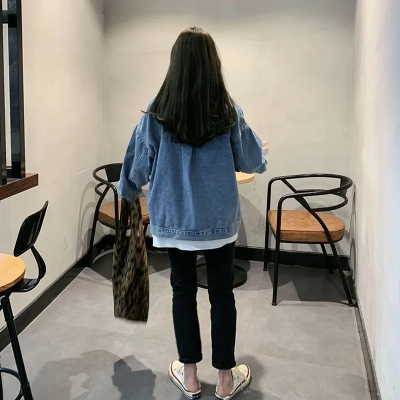 Однотонная джинсовая куртка женские джинсы куртки-бомберы для женщин пальто