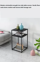 modern minimalist wrought iron side table corners nordic floor racks home creative wall narrow shelf storage rack