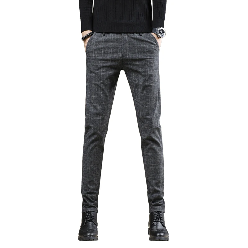 

Men's Stripe Casual Pants Mens Four Seasons High Quality Business Trousers Men's Straight Harem Pants