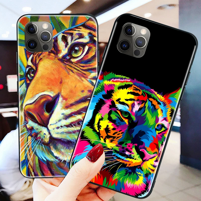 

Silicone Soft Wolf Lion Phone Cover For iPhone 6 6S 7 8 Plus X XS XS Max XR 11 11 Pro 12 12 Pro Max SE2020 Case Black TPU Bumper