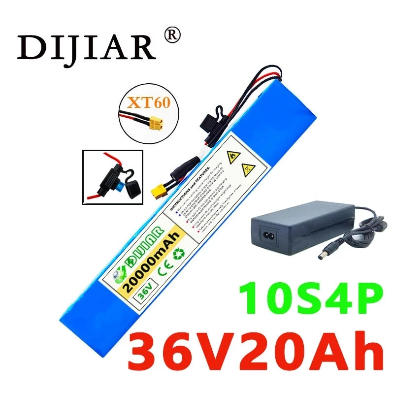 Dijiar 36VXT60 large-capacity 10S4P lithium battery pack ultra-long endurance 500-800W electric bicycle + BMS |