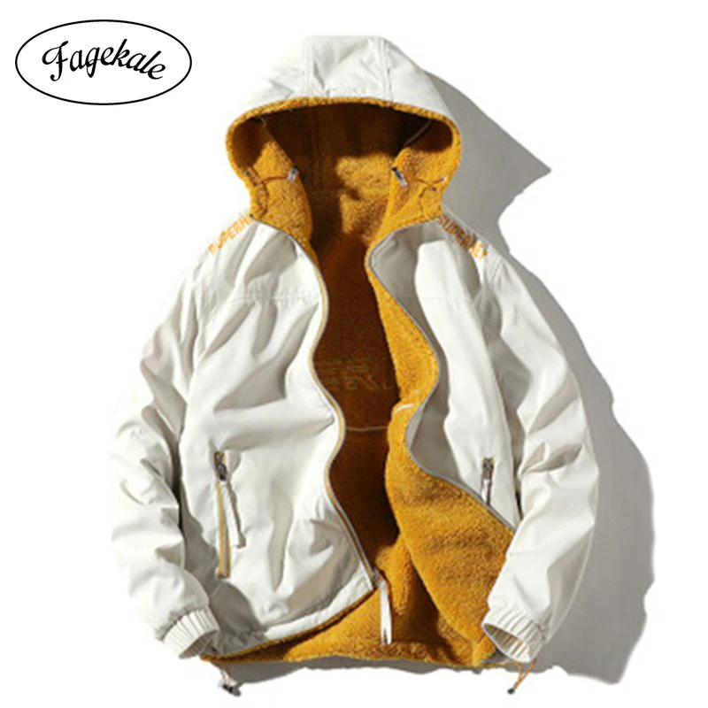 Новинка Осень зима 2019 мужские куртки с капюшоном можно носить двусторонние из