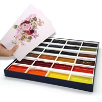 seamiart 24color semi dry watercolor paint set water color pigment for artist painting gifts box art supplies
