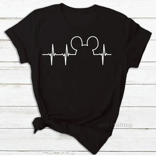 0960-black Heartbeat Lifeline, собачья Лапка, кошачья лапка, женская футболка, Halajuku, повседневная забавная футболка, унисекс, для девушек, топ, футболки, хипстер, Прямая поставка - Цвет: 0960-black