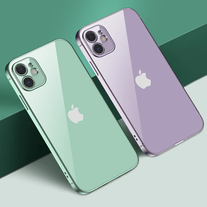 Роскошный прозрачный чехол с квадратной рамкой для IPhone 13 12 11 Pro Max X XS XR 6 7 8 Plus SE2 2020