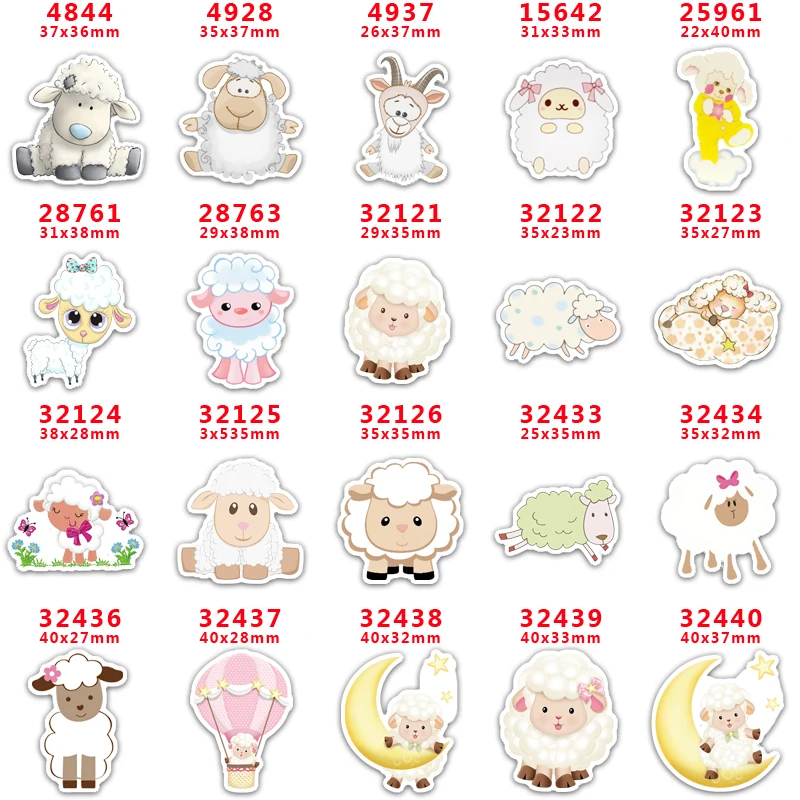 

Товары для рукоделия «сделай сам», аксессуары для шитья, мультяшная овечка, печатная плоская смола, форма, 30 шт. PR-4844