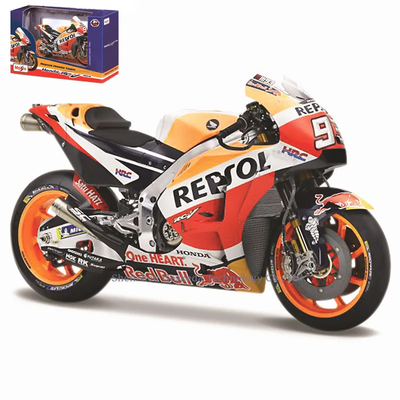 

Toys Car Collecting Maisto 1:18 Honda 2018 Champion 93 Team Racing Silvardo Simulation Alloy Motorcycle Model