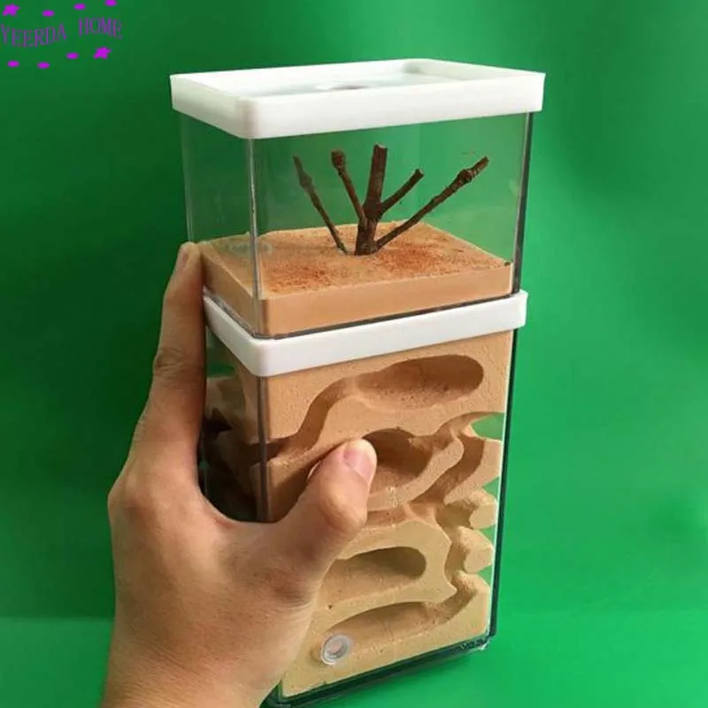 Легко Diy муравьиная ферма с питанием площадка муравьев замок корма для животных насекомых домашняя мастерская насекомых Ландшафтный корпус мастерской