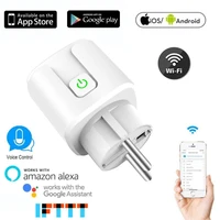 16a eu wifi smart plug outlet electrical socket tuya remote control home appliances work with alexa google home no power monitor