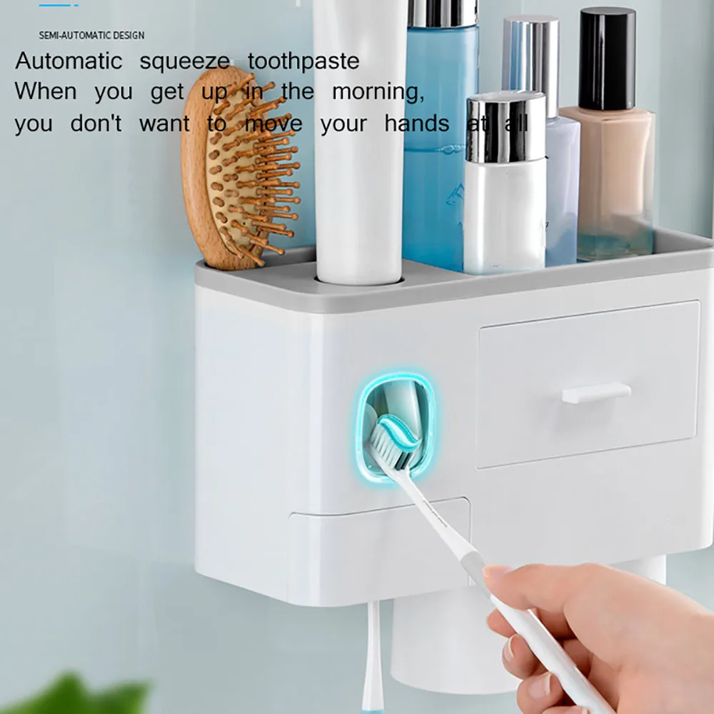 Зубная щётка Держатель автоматический дозатор зубной пасты с чашкой настенный