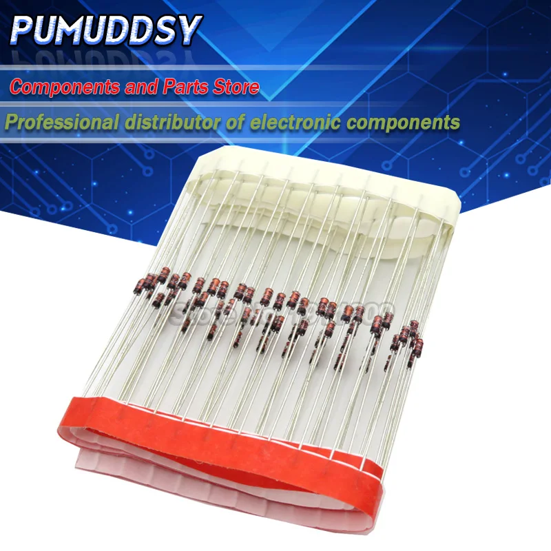 Диод Зенера 1 Вт, 100 шт, DO-35 1N4749A 24 В 1N4748A 22 в 1N4747A 20 в 1N4746A 18 в 1N4745A 16 В 1N4744A hjxrhgal 15 в 1N4743A 13 в