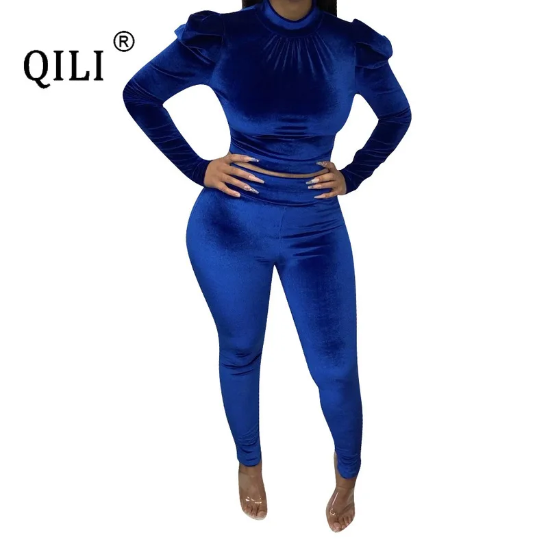 Женский вельветовый комбинезон QILI зимний Облегающий с длинным рукавом комплект