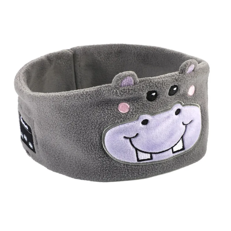 Hippo Детские беспроводные наушники Bluetooth 5,0, наушники, маска для сна, мультяшная Музыкальная гарнитура с микрофоном для ответа на телефон - Цвет: Hippo