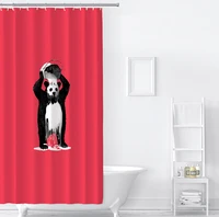 banner tapestry varnish panda take a bath customization home household merchandise bathroom products shower curtains waterproof