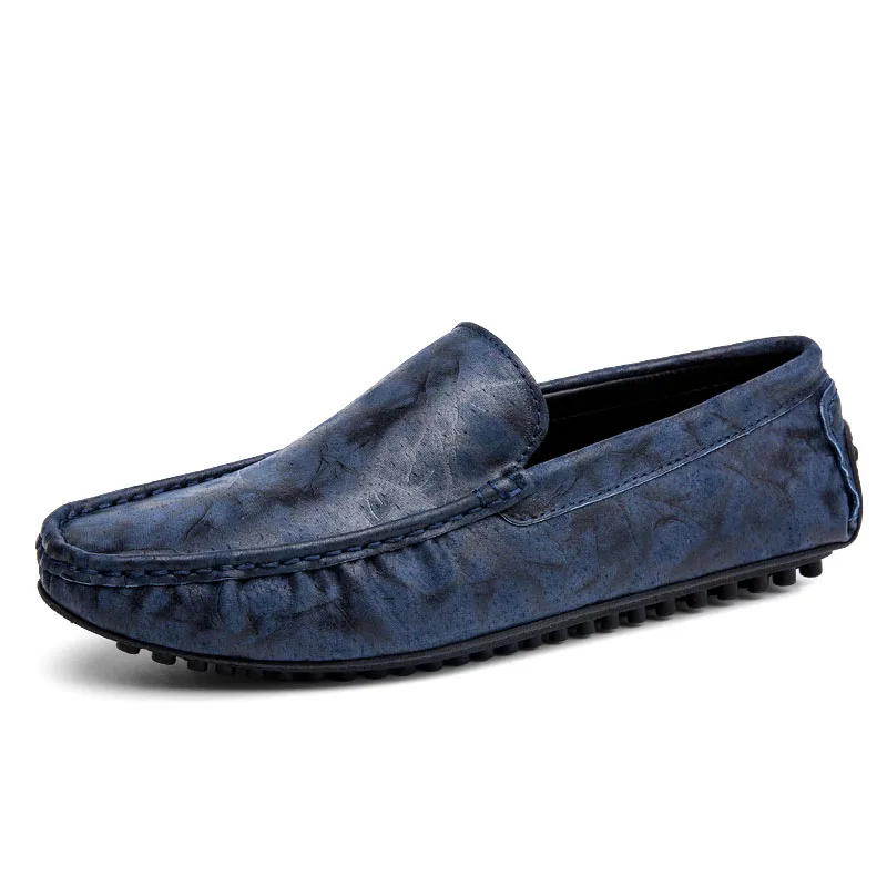 Wandai-9907-Blue Красные лоферы; коллекция года; слипоны; мужские лоферы; дышащие удобные мужские повседневные Мокасины на плоской подошве; обувь для вождения автомобиля; Mocasines Hombre - Цвет: Wandai-9907-Blue