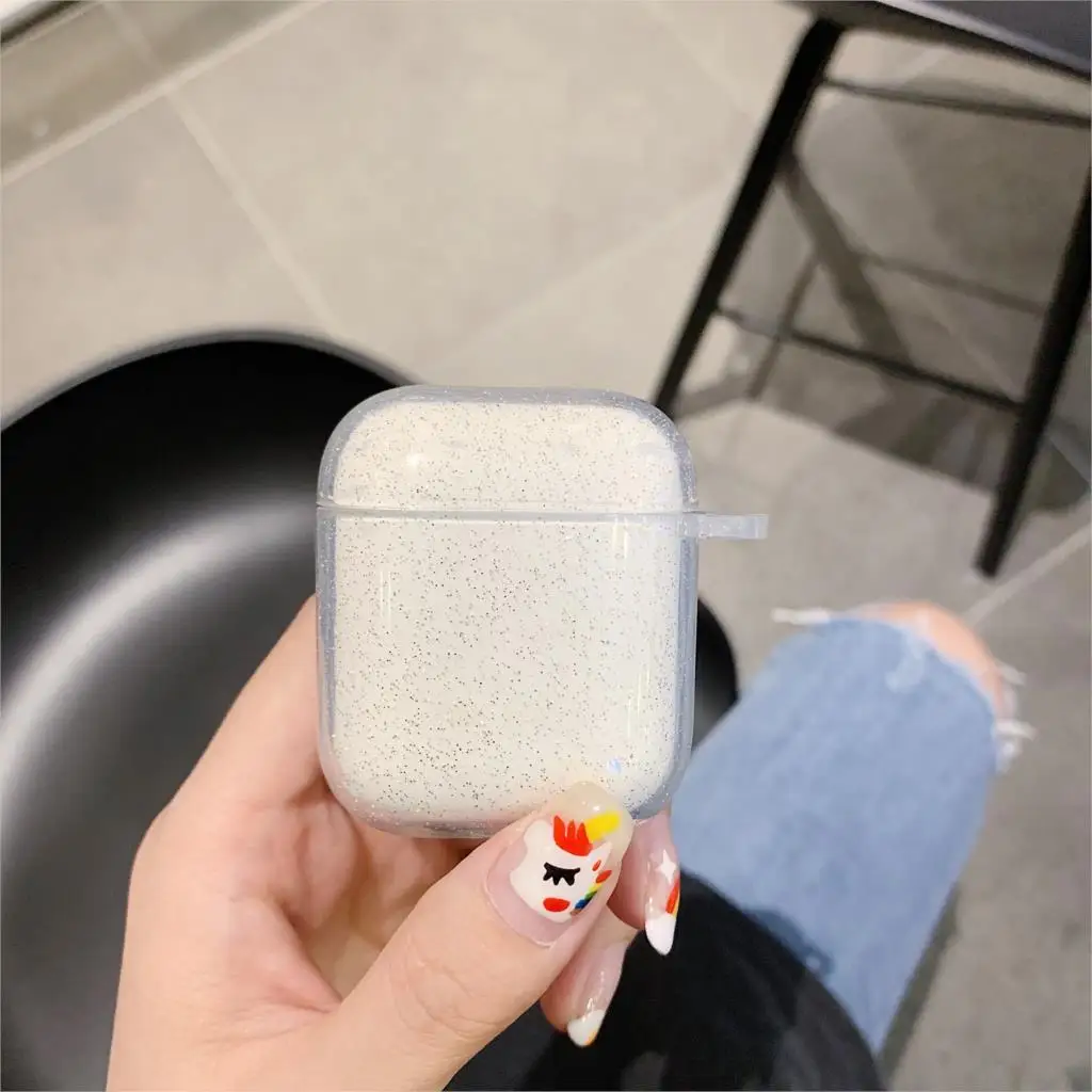 Сверкающая блестка звезда чехол для Airpods 1 2 беспроводные Bluetooth наушники