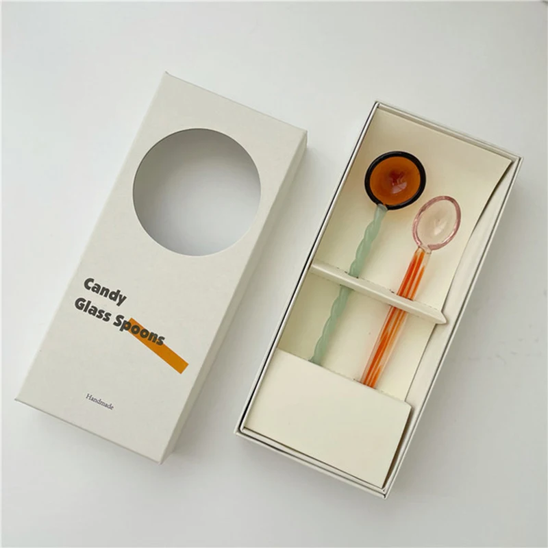 Crystal Candy Dessert Spoon Stained Glass Spiral Coffee Milk Stirring Lovely Ins Style | Дом и сад