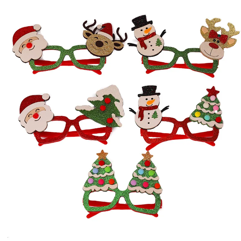 Рождественский мультяшный орнамент для очков платье вечерние Санты игрушки