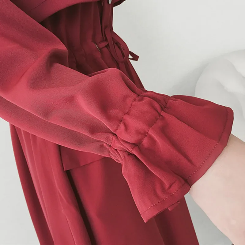

2020 Early Spring Autumn Party Dress Female Elegant Fashion Over the knee Dress Female Plus Size 4XL Red Black Dress Vestidos