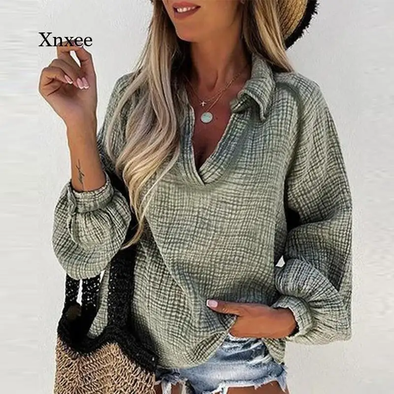 Новые женские осенне-зимние топы модные повседневные однотонные свободные