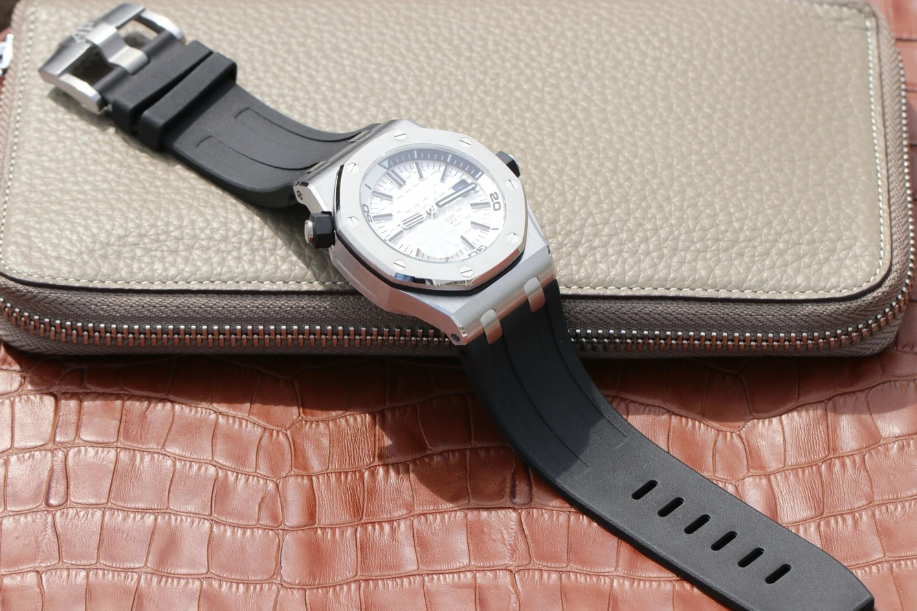 

Replica Watch Men's Watches AP 0ak Series 15710ST.OO.A002CA.02 Automatic Mechanical Luxury Brand Watch White Dial Rubber Strap