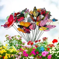 10pc simulation yard butterflys stakes colorful fake whimsical butterfly for flower pots planter ornaments yard patio decoration