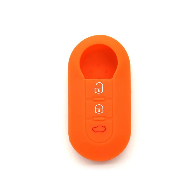 Силиконовый чехол для автомобильного ключа Fiat 500 Punto Grande Stilo 500x Panda Ducato с 3 кнопками