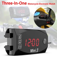 motorcycle electronic clock 3 in 1 universal motorcycle electronic clock thermometer voltmeter watch motorbike accessories