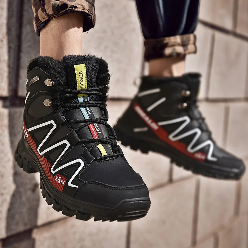 Winter Warm Fur Male Shoes For Men Adult Casual Sneakers Comfortable outdoor Popular cotton shoes