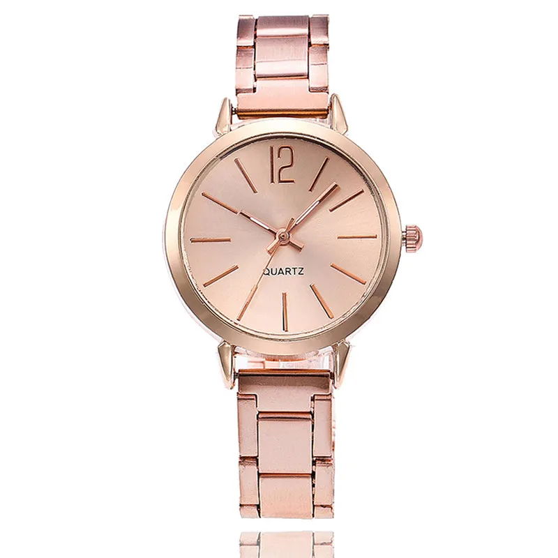 Rose gold Новые женские роскошные часы из сплава розового золота с тонким ремешком, модные маленькие наручные часы с циферблатом, женская одежда, повседневные подарочные часы Relogio - Цвет: Rose gold