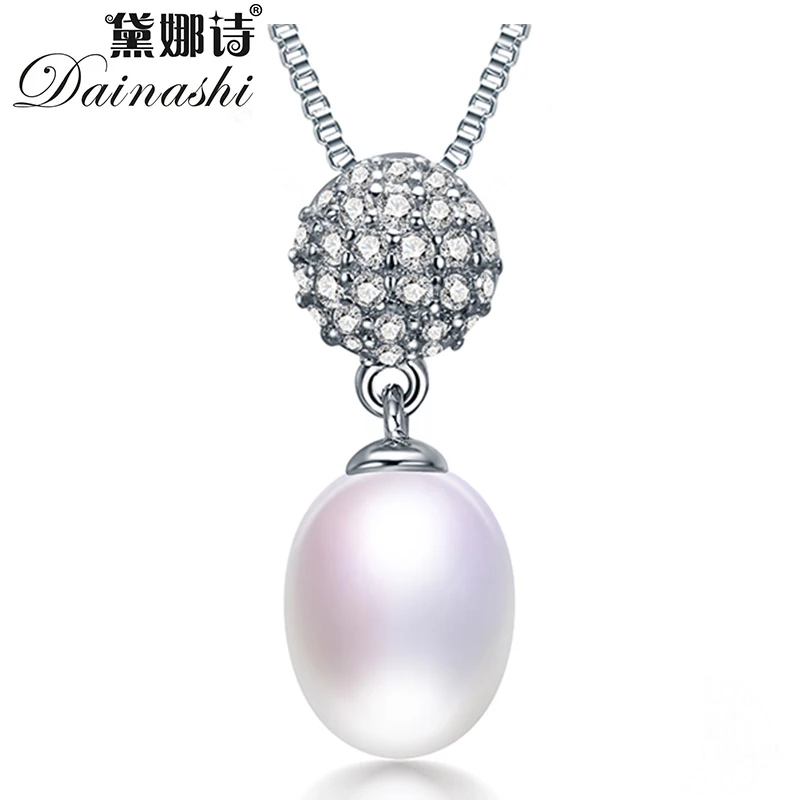 Кулон женский из серебра 925 пробы с натуральным пресноводным жемчугом - купить по