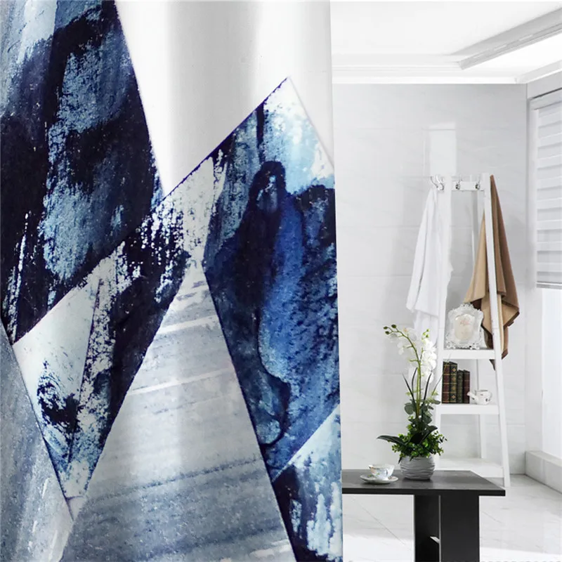

180*180cm Fashion Letter Digital Printing Shower Curtain Bathroom Easy Clean Shower Curtain Waterproof Bathroom Supplies
