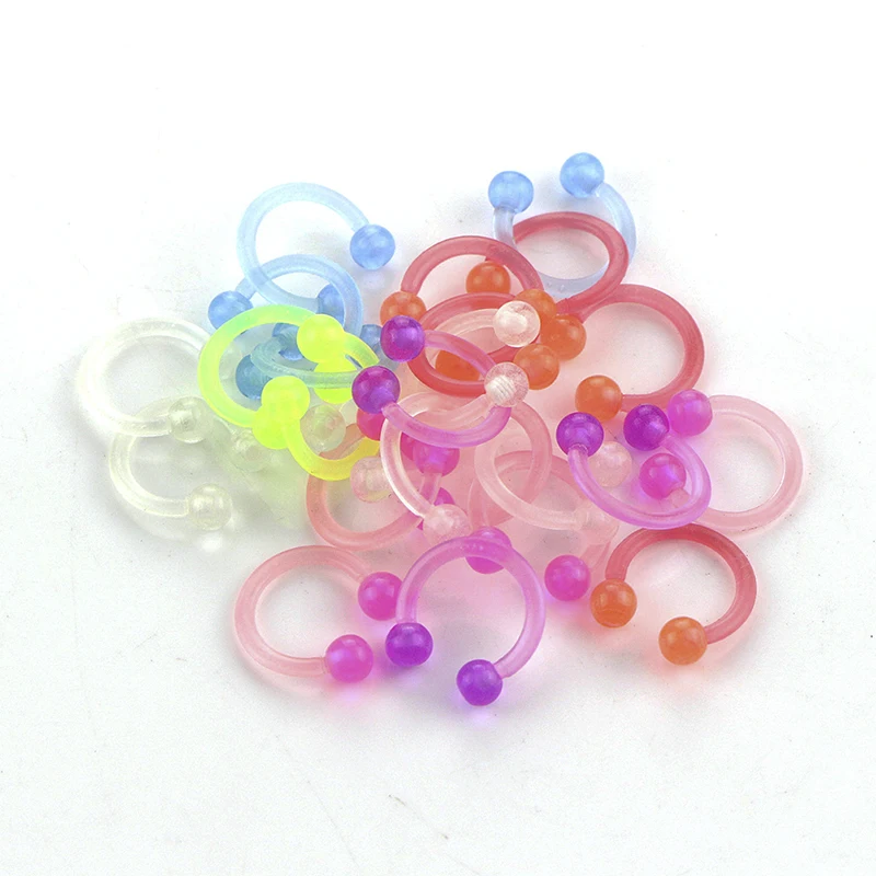

Acrylic Luminous Bar Lip Tongue Nose Septum Ear Ring Stud Body Piercing Jewelry Wholesale