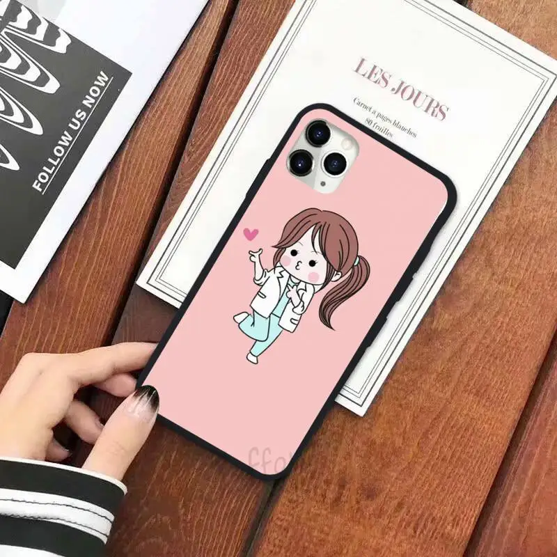 

Cartoon Medicine Doctor Nurse Phone Case for iPhone 11 12 pro XS MAX 8 7 6 6S Plus X 5S SE 2020 XR