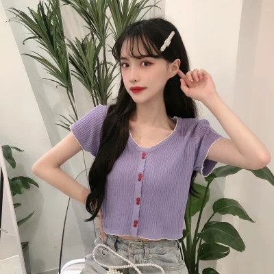 

2020 T-Shirt Women Short Sleeves Shirt red 100% Cotton Awesome Femme Summer Top