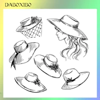 daboxibo dress hat clear stamps for diy scrapbookingcard makingphoto album silicone decorative crafts 13x13