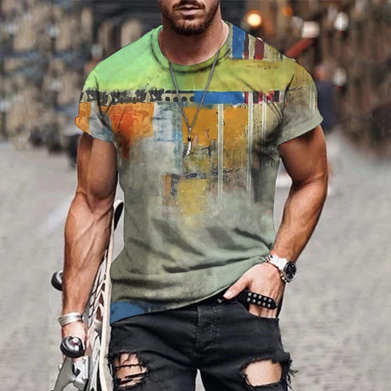 

Fashion Summer Men's Street Skull Head 3D Printing Unisex Clothes Plus Size Comfortable Round Neck Short Sleeve Male T-Shirt Top