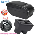 Подлокотник для Nissan Sylphy Versa Tiida латио 2007-2017 вращающийся на градусов центральный контейнер для хранения с подстаканником USB