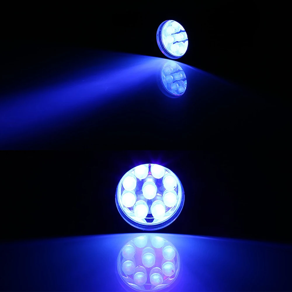 100pcs Low Price 9LED UV 395nm Portable Black Flashlight Mini Keychain Torch 3xAAA Powered 9 LEDs Key-chain Lamp | Освещение