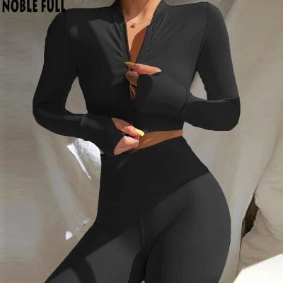 

2020 Autumn Winter Womens Two Piece Set Long Sleeve Crop Tops T-shirt Leggings Pants Set Bodycon Sport Fitness Tracksuit