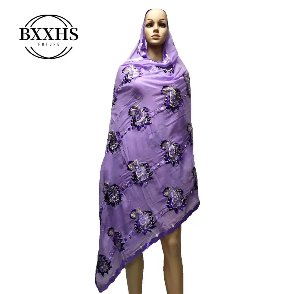 Новый Африканский женский шарф мусульманская женская большая вышивка хлопковый