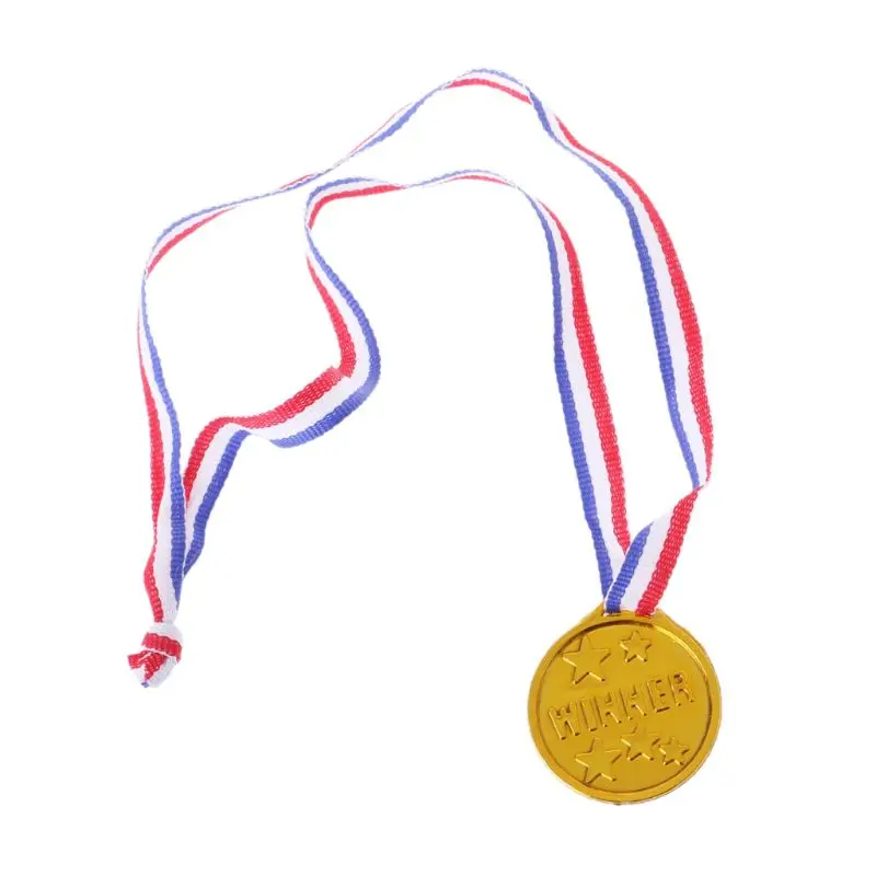 12 шт. в упаковке Пластик Золото Тон Winner наградных медалей школьные