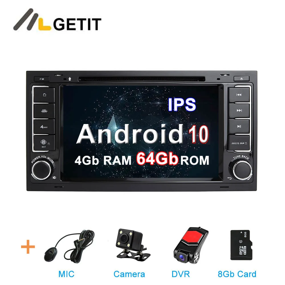 4G CAM DVR SD Rom DSP ips Android 10 Автомобильный DVD стерео плеер для Volkswagen VW Touareg T5 мультиван транспортер с радио WiFi BT gps - Цвет: 4G CAM DVR SD