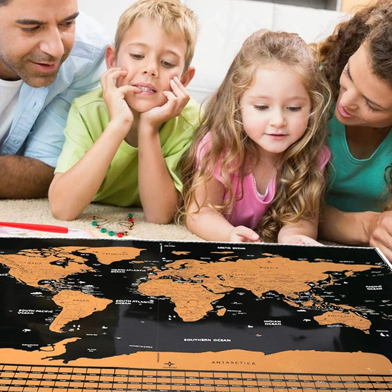 Large Size Scratch Off World Travel Map 41*30cm Wall Sticker Poster Vibrant Colors Detailed Journal Planner Gift for Travelers |