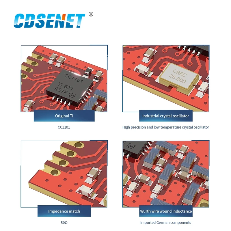 Беспроводной радиочастотный модуль CDSENET iot SMD 915 МГц 1 шт.|chip|chip module |