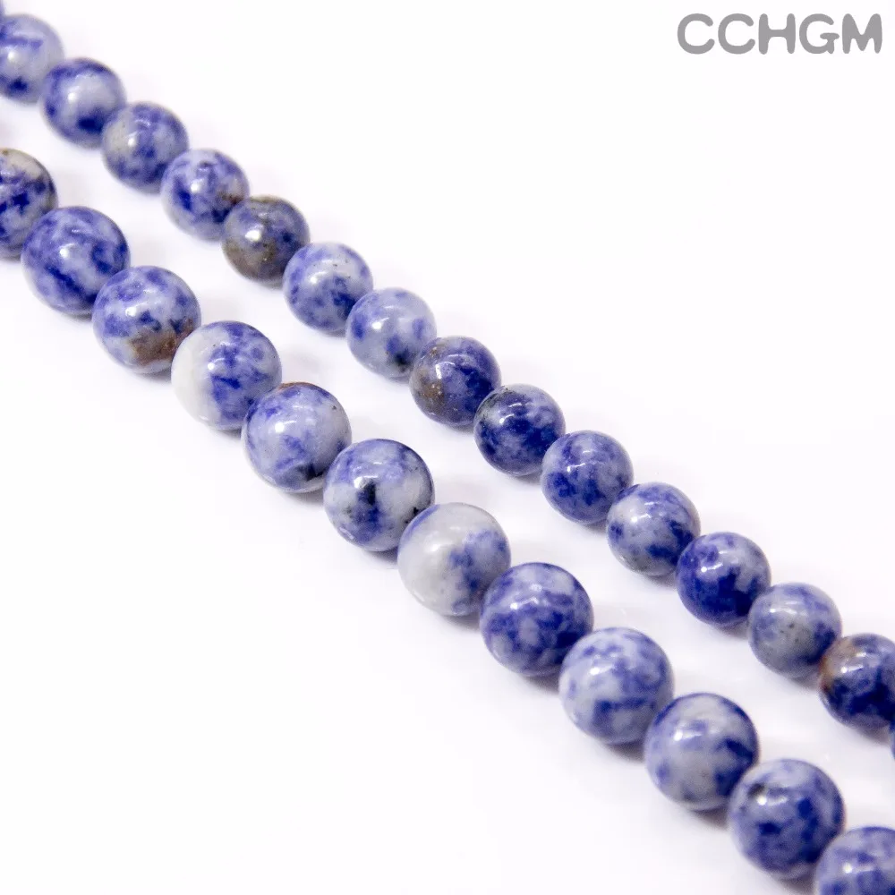 

Hot Sale Wholesale Natural White Dot Blue-vein Sodalite stone Beads For Jewelry Making DIY Bracelet Necklace 4/6/8/10/12